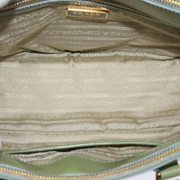 PRADA Galleria Hand Bag Safiano leather 2way Green Gold Auth - Picture 10 of 16
